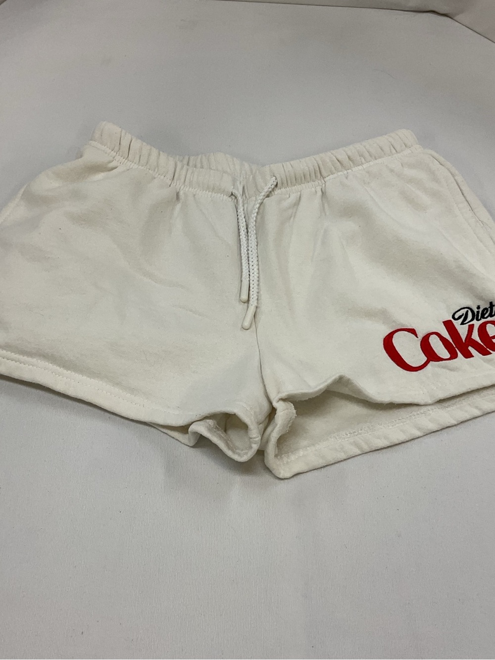 Coca Cola Diet Coke Cream Sweat Shorts Size M Sleep Shorts Lounge